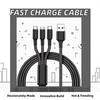 Câble de charge rapide universel 1M 2M 3M 2.4A en cuivre pur tressé en nylon 3 en 1 compatible avec iPhone 15