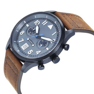 Montre à quartz en acier inoxydable Miyota avec logo personnalisé en gros, calendrier, cadran en cristal saphir, résistance à l'eau 5 BAR, sport, affaires - Product Image 6