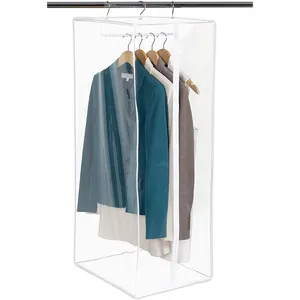 مختومة جيدا واضح PVC خزانة ملابس مُعلقة تخزين ملابس المنظم الدعاوى غطاء حقيبة الملابس دائم انغلق شفافة خزانة