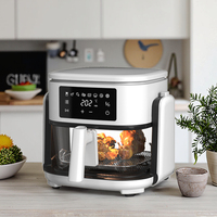 Kerong Digital Modern Square Grill électrique Friteuse à air en verre sans huile Plastique antiadhésif pour un usage domestique sain