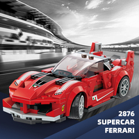 Block Car 2876 Racing Super Sports Car Pequeño MOC Ladrillo Modelo Educativo Ensamblar Bloques de construcción Colección de plástico Juguete para niños