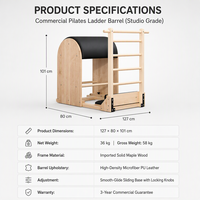 Chaise de Pilates avec structure en bois d'érable, rembourrage en mousse haute densité, pédale pour les pieds et réglage avant-arrière