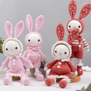 Poupées au <span class=keywords><strong>crochet</strong></span> faites à la main, kit de <span class=keywords><strong>crochet</strong></span>, animaux en peluche, famille de lapins, poupée en peluche lapin papa au <span class=keywords><strong>crochet</strong></span>, amigurumi, poupée bébé <span class=keywords><strong>pour</strong></span> tout-petits - Product Image 3