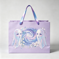 Sac en papier haut de gamme à thème zodiacal avec poignée en ruban gaufré 3D, sac de shopping écologique personnalisé avec logo imprimé