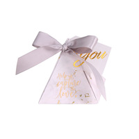 Caja de dulces con estampado creativo de oro, triangular, para invitados, boda