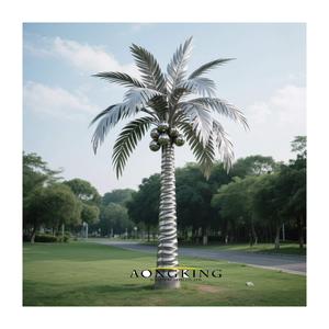 Escultura de Árbol de Sauce Llorón de Acero Inoxidable, Estatua de Árbol de Metal con Acabado Espejo, Arte para Jardín y Paisajismo Exterior - Product Image 6