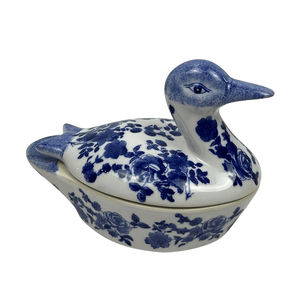 Pot de rangement de figurine de <span class=keywords><strong>canard</strong></span> en céramique RXAE-FL23-426 animaux d'ornement en céramique bleus et blancs pour la décoration de la maison - Product Image 1
