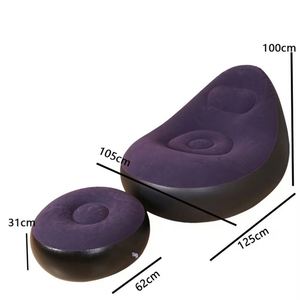 Portable Outdoor Camping <b>Inflatable</b> <b>Sofa</b> Set Waterproof Flocked Air Couch With Footrest Lazy Recliner for Backyard Travel - Product Image 1