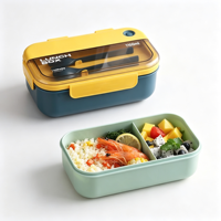 Boîte à lunch portable rectangulaire de 1100 ml, type bento pour adultes, sans BPA, étanche, avec compartiments, nouvelle collection, vente chaude