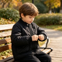 Veste matelassée légère unisexe pour garçons et filles, vêtements d'école, usage quotidien, printemps, automne, manteau doux pour enfants, respirant pour l'extérieur