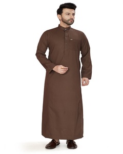 เสื้อคลุมอาหรับลำลองผ้าโพลีเอสเตอร์เนื้อสัมผัสเย็นสบาย ระบายอากาศได้ดี แขนยาว สำหรับผู้ชาย ชุดมุสลิมแบบดั้งเดิม เหมาะสำหรับฤดูร้อน - Product Image 2