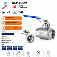 Vanne à boisseau sphérique monobloc en acier inoxydable JICHUAN pour eau, raccords BSPP/NPT, taille de port 1/4'' à 4'', pression PN16, joint en PTFE