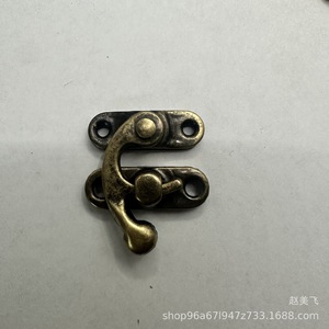 Serrure de meuble en alliage de zinc à boucle de type boîte 27x32mm, sans clé, style traditionnel, accessoire pour placard de rangement - Product Image 4