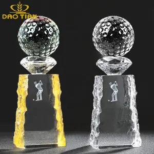 DT a buon mercato all'ingrosso di alta qualità K9 crystal golf trophy cup awards custom metal golf trophy award trofei sportivi online