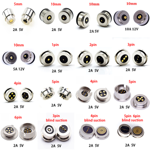 Cổng kết nối Pogo DC DIN 2 chân đực/cái mạ niken cao cấp CZX 8mm, đạt chuẩn IP66, gắn PCB, kết nối từ tính - Product Image 1