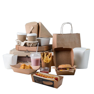 Custom design printed logo disposable mini cardboard corrugated kraft lunch fries hot dog hamburger burger packaging paper box