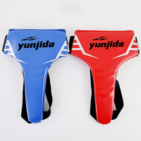 Protection de l'aine pour arts martiaux Sanda MMA en cuir PU avec logo personnalisable, nouvelle conception, protection renforcée, tailles S-M-L