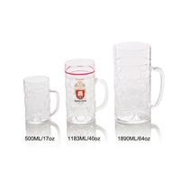 Gelas Minum Plastik dengan Pegangan Desain Klasik Fitur Ripple 20oz & 40oz Cangkir Bir Bentuk Kaleng