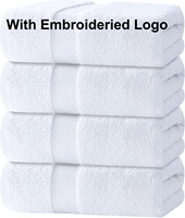 Serviette de bain blanche 700 GSM 100% coton ultra douce 27x54, très absorbante et séchage rapide |   Serviettes d'hôtel pour la salle de bain