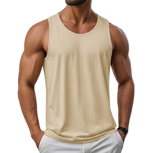 Men's Solid Color Sleeveless Tank Top O-Neck Quick Dry Knitted Polyester Muscle <b>Vest</b> Casual Wear - Product Image 1