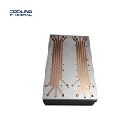 Plaque de refroidissement à eau personnalisée, dissipateur thermique à double tube en cuivre, équipement de refroidissement en alliage d'aluminium découpé CNC, motif plat