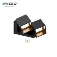 Lampe murale LED moderne à double tête certifiée ETL, IP65, étanche, en aluminium, carrée, réglable, à intensité variable, pour extérieur, jardin, villa
