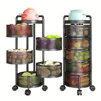 Chariot de cuisine rotatif à plusieurs niveaux pour légumes, étagère d'angle, panier de rangement pour légumes