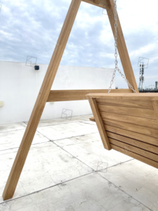 Premium Teak Wood Outdoor <strong>Swing</strong> Bench With Cushion Heavy Duty <strong>a</strong> <strong>Frame</strong> Garden Patio <strong>Swing</strong> <strong>for</strong> Villa - Product Image 3