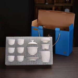 Service à thé en porcelaine de style chinois traditionnel, motif Jade Dragon et Phénix, avec couvercle, pour la maison ou le bureau, cadeau idéal. - Product Image 2
