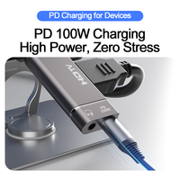 Adaptateur USB Type-C 3 en 1, station d'accueil, audio 3,5 mm, 4K HDTV, PD 100W, charge rapide, alliage d'aluminium, tout neuf, PC, ordinateur portable, mobile
