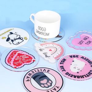 <b>Personalised</b> Sublimation UV Printed Acrylic Coffee Cup Drink <b>Coaster</b> Logo Clear Round Glitter Anime Cute Acrylic <b>Coaster</b> Custom - Product Image 1