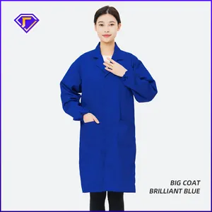 남성과 여성의 파란색 중간 길이 바지 노동 보호 작업복 공장 창고 광고 작업복