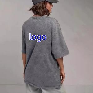 เสื้อยืดผู้หญิงสไตล์วินเทจ พิมพ์ลายโลโก้ตามสั่ง ผ้าฝ้าย 100% ทรงหลวม ไซส์พลัส ตกแต่งบริเวณไหล่ พิมพ์ลายด้วยเทคนิคซิลค์สกรีน - Product Image 2