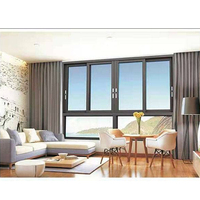 Sistema personalizado de alta calidad, precio barato, doble vidrio, tres pistas, rotura térmica, ventana corredera de aluminio para balcón