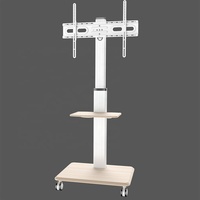Carrito de TV de madera Altura ajustable Soporte de montaje de TV Carrito de TV Acero de plasma ajustable Se adapta a pantalla plana de 26-70 pulgadas