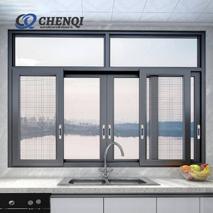 Fenêtres et portes en alliage d'aluminium, extérieur de la maison, fenêtres coulissantes en aluminium, fenêtres insonorisées à <span class=keywords><strong>double</strong></span> <span class=keywords><strong>vitrage</strong></span>, rupture de pont thermique - Product Image 3