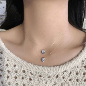 Dylam Dainty 925 Sterling Silver Rhodium 18K Gold Plated Solitaire Round 8mm 5A Zirconia Pendant Necklaces High Top Jewelry - Product Image 5