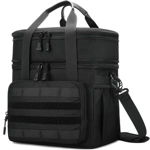 Sac isotherme réutilisable personnalisé en Oxford noir, sac isotherme pour épicerie, sac isotherme tactique pour le déjeuner, pour les aliments - Product Image 5