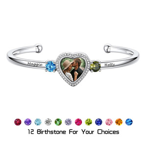 Dropshipping Custom <b>Locket</b> Charm Cuff Bangle <b>Bracelet</b> Personalized Picture <b>Bracelets</b> for Women - Product Image 6