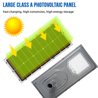 Lampe solaire LED intégrée Zenlea de haute qualité, à économie d'énergie, étanche IP66, 100W 200W 300W, pour l'extérieur