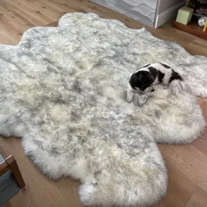 六毛100% 羊毛真羊皮地毯客厅卧室皮草地毯长发柔软地毯和地毯