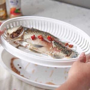 Contenant pour poisson vapeur au micro-ondes, grand récipient de cuisson vapeur pour four à micro-ondes, chauffe-pains vapeur, plateau pour poisson vapeur - Product Image 4