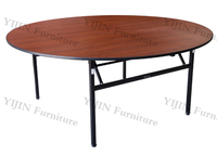 Table de salle à manger pliante en bois, forme ronde, 72 pouces, pour événement d'hôtel, nouvelle collection