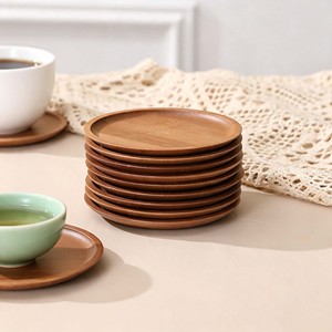 Ensemble de sous-verres en bambou, ronds et carrés, isolants thermiques, supports pour tasses à thé, base de rangement en bois massif, pour cérémonie, cuisine, décoration intérieure, cadeau - Product Image 2