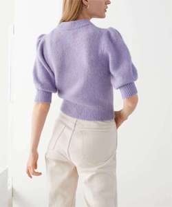 Fabricant personnalisé Vente en gros Pull cool tricoté à col rond et à manches mi-longues <span class=keywords><strong>rose</strong></span> Finition douce <span class=keywords><strong>Laine</strong></span> de cachemire - Product Image 2