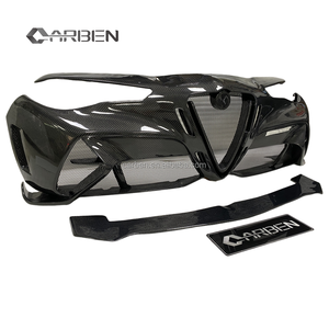 Parachoques Delantero y Guardabarros de Fibra de Carbono Estilo GTAM, Compatibles con <span class=keywords><strong>Alfa</strong></span> Romeo Giulia Quadrifoglio, Kit de Mejora Widebody - Product Image 2