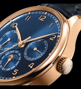 Montre de luxe sportive en alliage noir pour homme, style international, à quartz, avec verre, décontractée, classique, bracelet en cuir IWCs - Product Image 4
