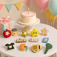 Décorations colorées en PVC pour chaussures, avec breloques en forme de beignets, glaces, ananas et fleurs, pour sandales et sacs