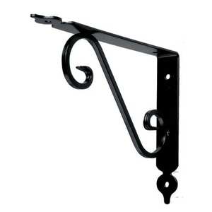 TOSCANIA BOLIS <b>SHELF</b> <b>BRACKET</b> <b>BLACK</b>/GOLD PAINTED STEEL MM 330X280 - Product Image 1