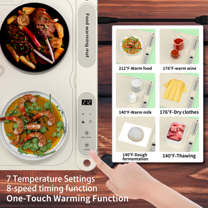 Ruimtebesparend Groot Formaat Food Fast Verwarming <span class=keywords><strong>Pad</strong></span> Met Timer Houdt 8 Vaat Flexibele Warmer Lade Gemakkelijk Opslag Elektrische Verwarming Mat - Product Image 2